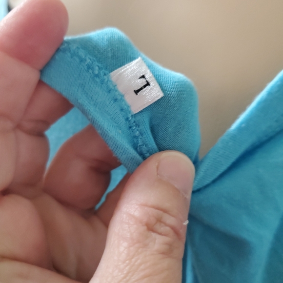 WNEEDU L aqua blue quarter sleeve scoopneck maxi floral skirt pockets - Picture 7 of 10